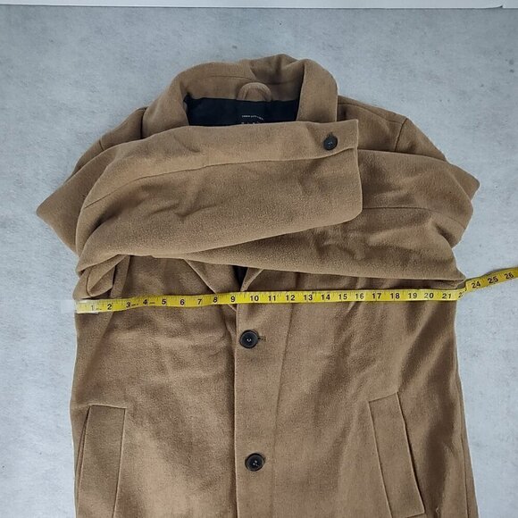 Urban Outfitters Men's Wool Blend Brown 3 Button 2 Pocket Trench Coat Size Large - Picture 10 of 15
